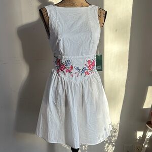 Target White Dress with Pink and Blue Floral Design